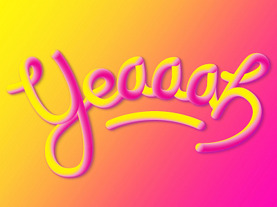 Yeah! bright bright color design fun gradient gradient color typographic typography vector vivid yeaaah yeah