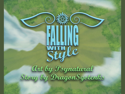 Falling with Style destiel digital painting fantasy illustration landscape logo design supernatural