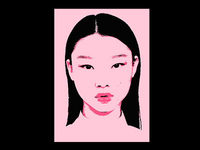 pink girl art art direction artwork character color concept creative debut debutshot design fan art fashion fine art girl illustration monochromatic pink pixelart portrait