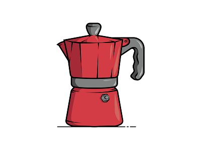 Coffee maker branding coffee design flat illustration logo minimal red ui ux vcut vector
