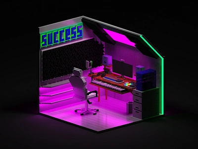 Music Studio decoration concept 3dmodel design flat illustration magicavoxel minimal music pixel pixelart sketch studio ui uidesign userinterface ux voxel voxelart