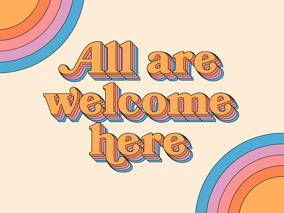 all are welcome here design illustration typography