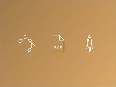 Product Lab Icons code gold icon outline rocket vector