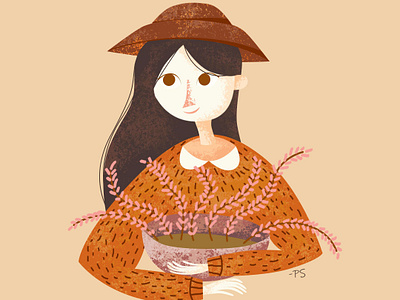 Planter Girl character design illustration
