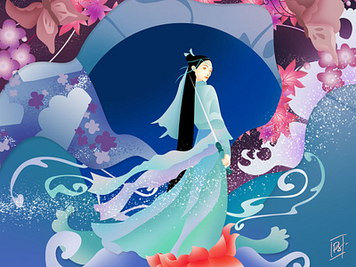 Chang'e "The God of Moon" character design design design art illustration