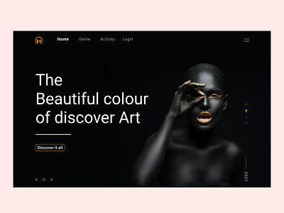 Discover Art Landing Page UI Design