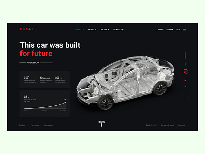Tesla Chassis Landing Page UI Design animation appdesign blockchain crypto illustration landingpage productdesign tesla uiux website