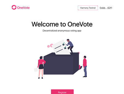 Decentralized Voting App animation illustration landingpage logo nft ui web3