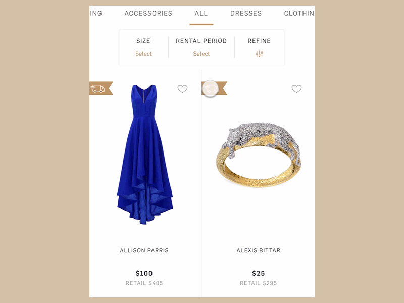 Ready to Ship - Rent the Runway animation interaction microinteraction mobile ui ux