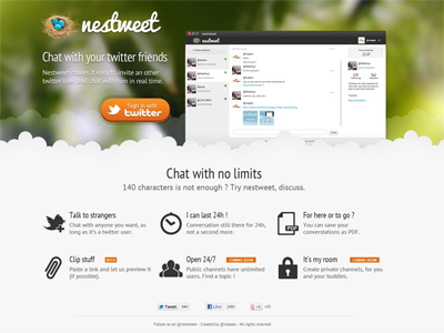 Nestweet chat landing nestweet page twitter