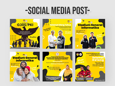 Social Media Post Yellow Black design social media temple