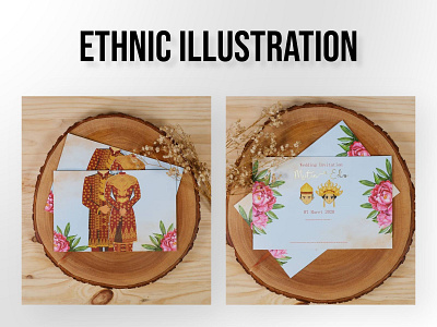 Ethnic Wedding Illustration ethnic illustration wedding invitation