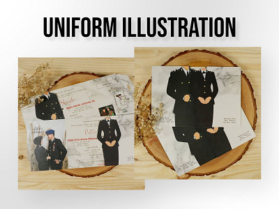 Uniform Illustration illustration uniform wedding invitation