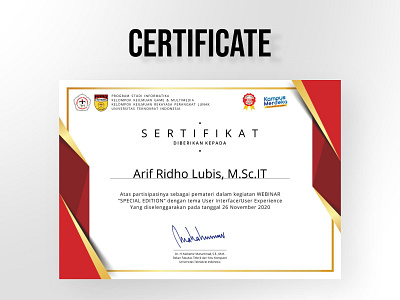 Certificate certificate design event