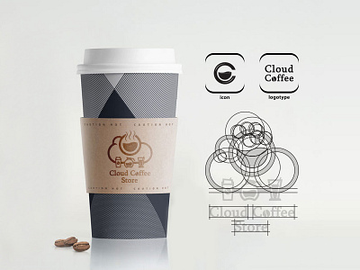 Cloud Coffee Store adobe branding coffeeshop design grid logo icon iconography logo logotype typography ui ux web