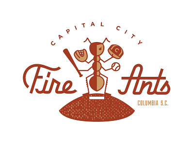 Fire Ants branding design illustration