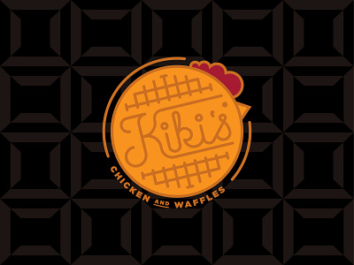 Kikis Chicken & Waffles brand branding design illustration logo