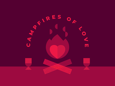 Campfires of Love campfire design fire geometric heart illustration