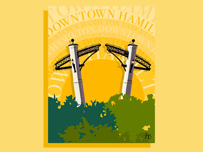 Hamilton Series: Gore Park ai design hamilton postcard poster poster art poster design print print design printing prints series travel type typography