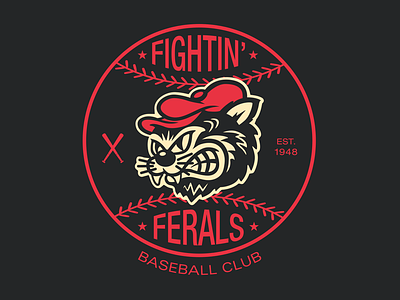 Fightin' Ferals baseball chamuco illustration mascot vintage