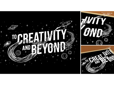 To Creativity and Beyond augmented reality type augmentedreality creativity design draw graphicdesign hand drawn type infinity space type type art typography universe