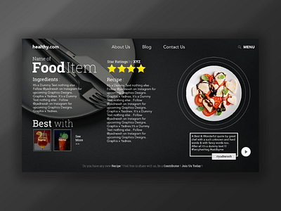 3rd & Last Page of a "Healthy.com" The Main Food page. concept design designer graphics ui ux visual web web designing