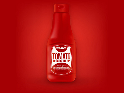 Ketchup icon 3d bottle design icon illustration ketchup red same color