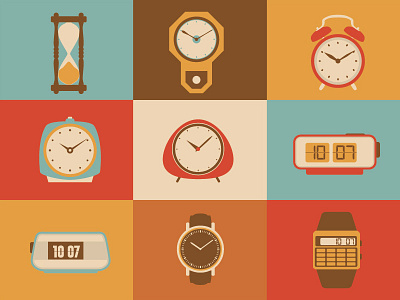 Clocks analogue clock design digital icon illustration time vector watch