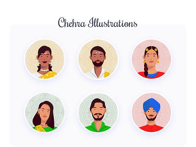 Chehra Illustration art chehre chehre culture design diversity faces illustration india indian indianface indianface religion vectorart