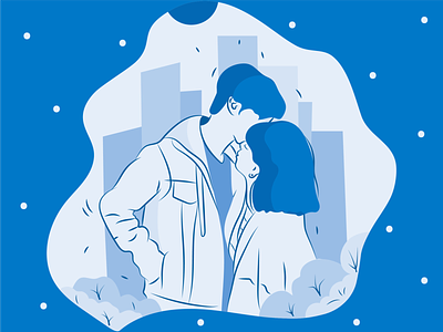Take Me To The Moon art character characterdesign couple design doodle illustration illustrator kiss love valentines day vectorart