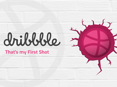 My First Shot of Dribbble branding crack design football icon illustration logo texture wall