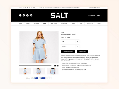 SALT product detail page clothing design designer detail ecommerce fashion interface layout layout design online store product product detail page sale shop shopping ui ux visual design wardrobe web