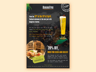 Banana Tree - Emailer code dailyui email email campaign email template emailer food graphic html interface newsletter offer order restaurant typography ui ux web web design welcome