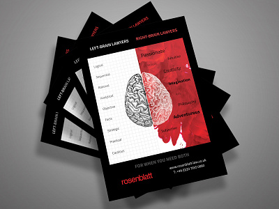 Rosenblatt - Flyer Design Concept abstract art black brain branding brochure clean cmyk daily ui design flyer grid law layout leaflet page print red simple vector