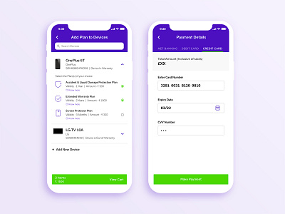 Plan Selection & Payment Screen Design