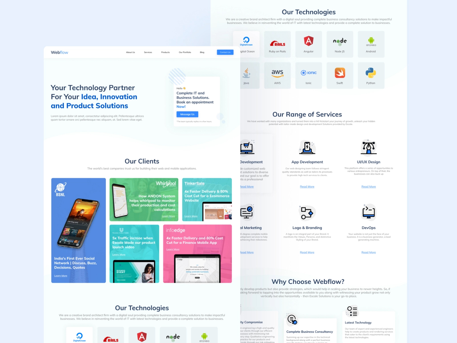 Web-service Company Website Design!! By Deepanshu Tata On Dribbble