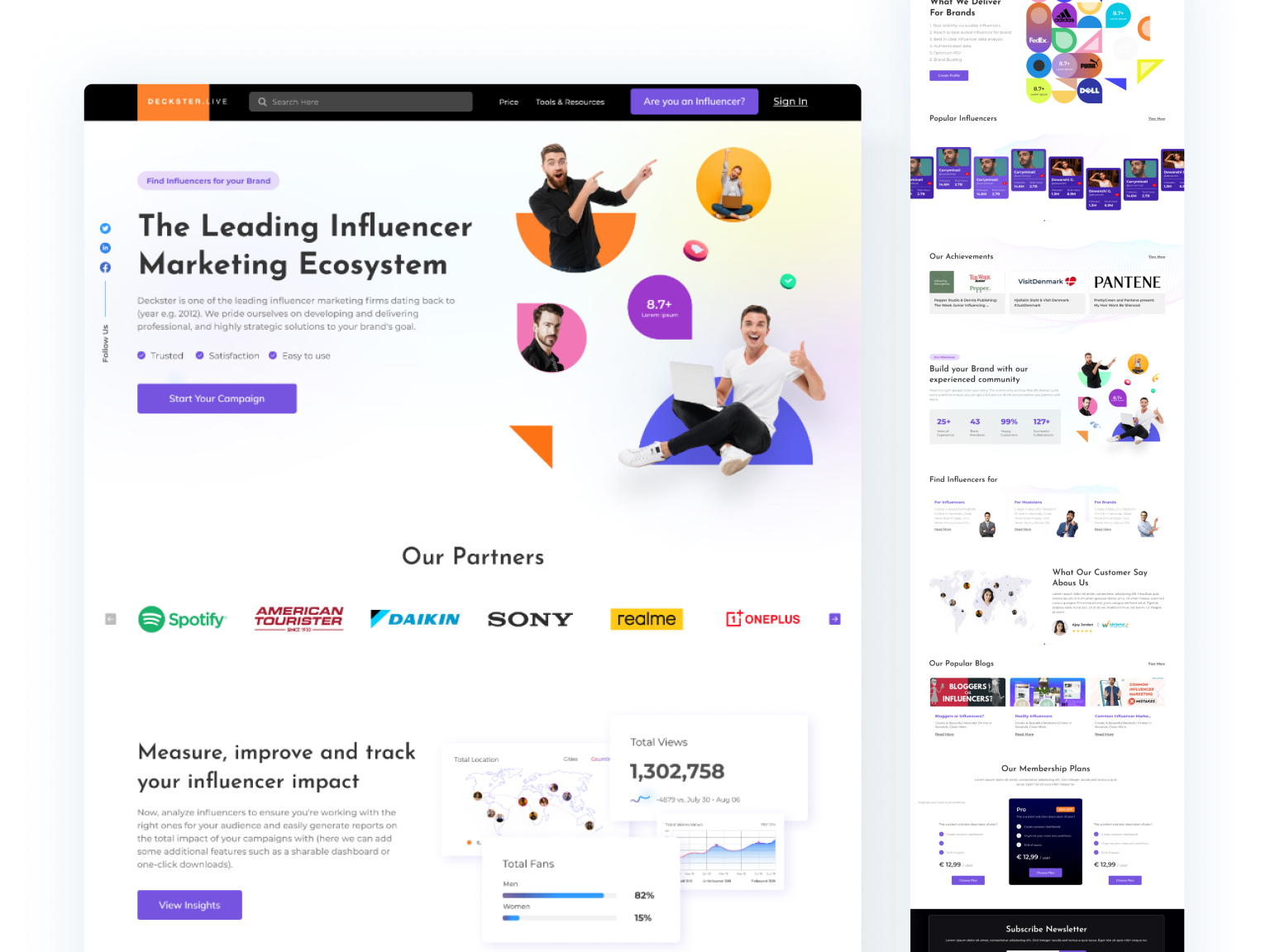 Influencer Marketing System Website Design by Deepanshu Tata on Dribbble