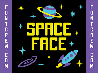 SPACE FACE FONT font font crew lettering space
