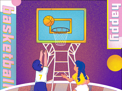 Happy basketball！ illustration