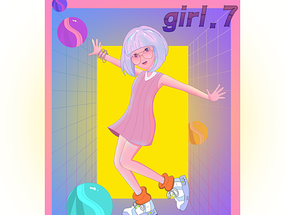 Closed girl illustration