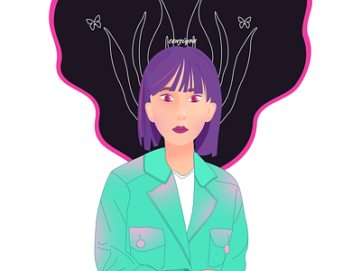 Purple girl illustration