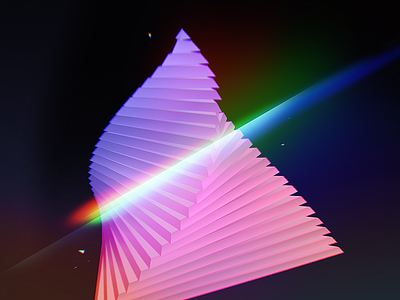 Pyramid color pink prismatic pyramid threes triangles