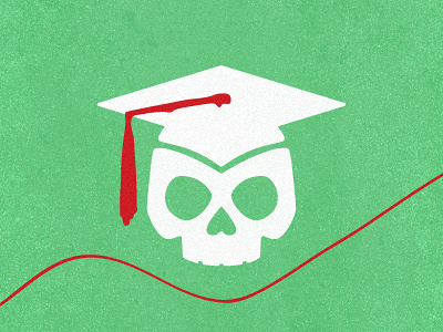 Schooled Skull blood education green no undead left behind red school skull skullcap hhaaaaaaa tassel