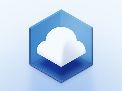 Cloud In A Box blue box cloud cube icon step 1...