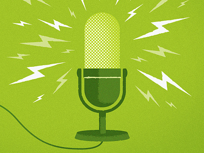 Mic on Green bolts green lightning mic microphone monotone