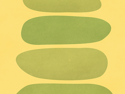 A Home In Repose — Detail abstract balance buyable green home illustration print stones yellow zen