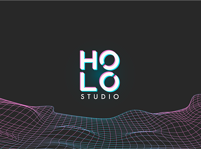Holo Studio black blue brand branding dark design holo hologram holographic icon illustrator logo logo design logodesign pink technology vector