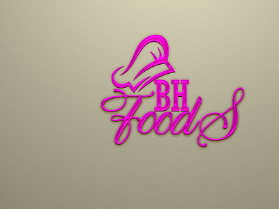 BH Foods logo (pink) design logo vector