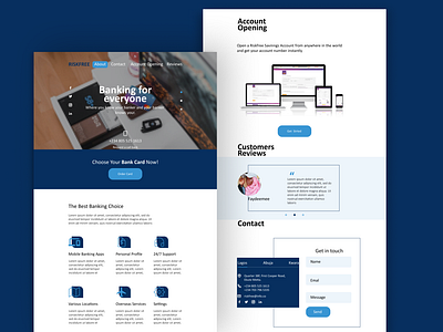 Bank landing page