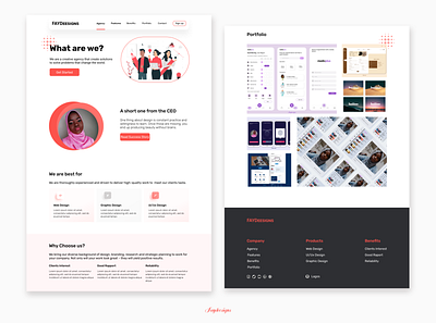 Faydeesigns landing page landing page portfolio startup website design